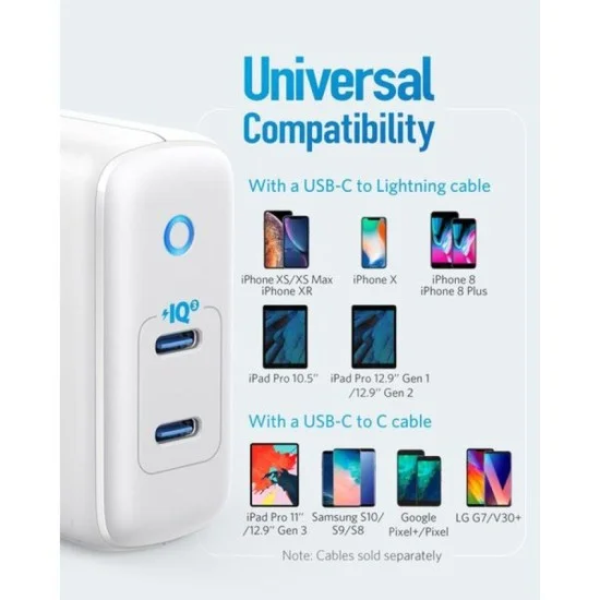 Anker Powerport Iii Duo 40W (20W+20W) - White